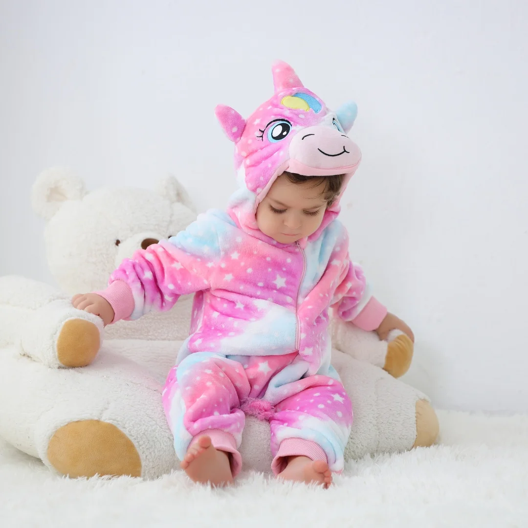 Mameluco unisex para bebé recién nacido unicornio viñetas de animales Onesies pijamas Anime Cosplay disfraces para niños niñas Navidad Halloween