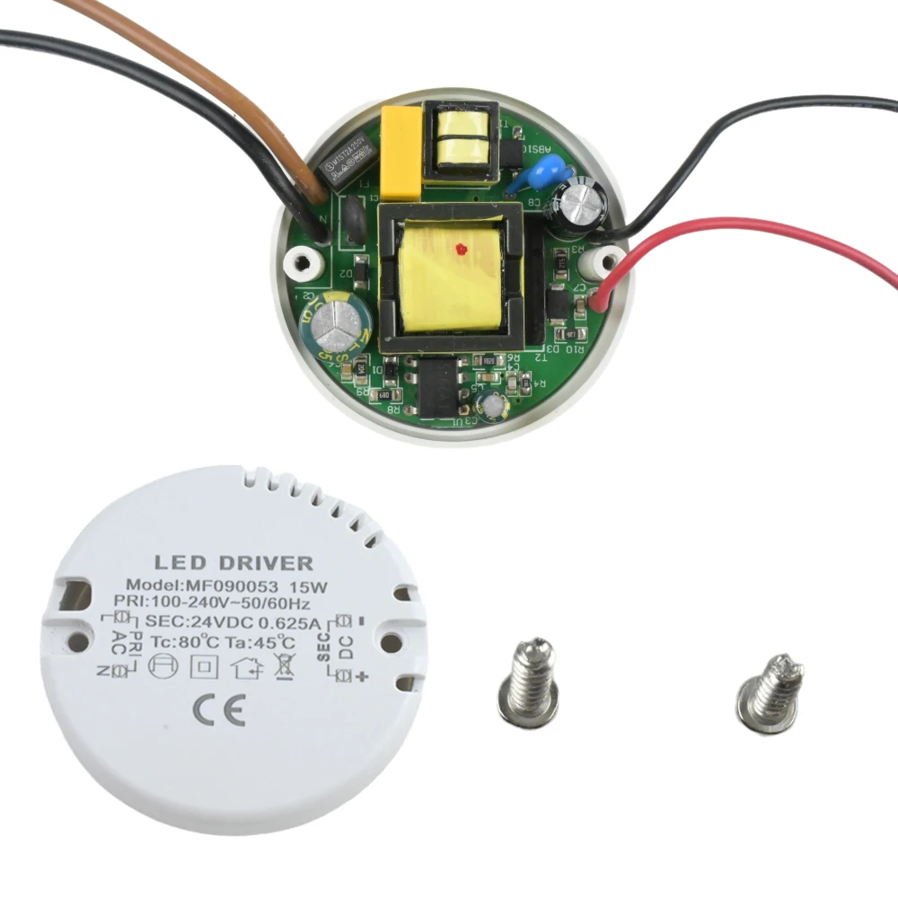 Pilote LED rond 12W 15W AC 220-240V à DC 12V 24V, adaptateur d'alimentation, transformateur externe pour lampe à bande LED, éclairage intérieur