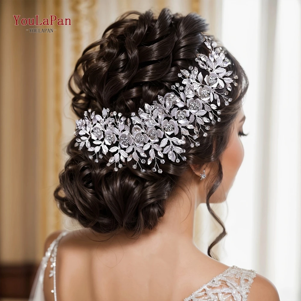 YouLaPan-Diadema nupcial de lujo para mujer, diadema de cristal, Tiara hecha a mano, accesorios para el cabello de boda, HP349