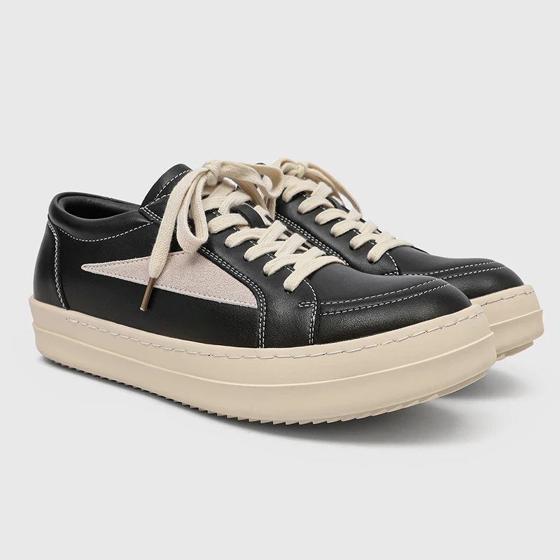 2026 Spring and Autumn Men's Black Retro RO Fashion Street Style Board Shoes Thick Soled Anti Slip Wear Resistant Casual Shoes
