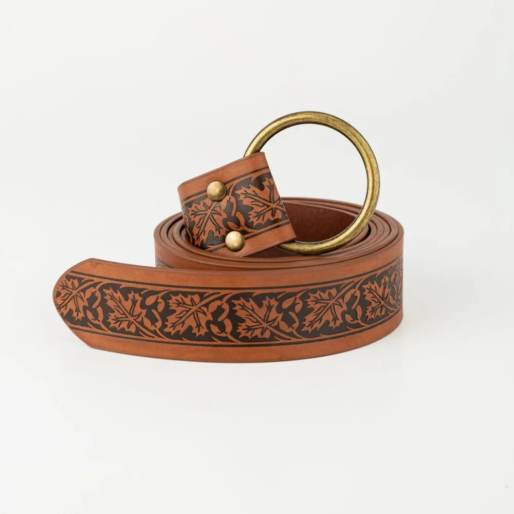 

Новинка, ремень с тиснением викингов в стиле Ренессанс, винтажный ремень с кельтским принтом, искусственная кожа рыцаря, средневековый пояс для вечеринки