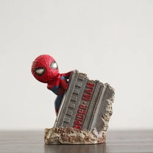 Marvel Spider-Man Animation Peripheral Cartoon Pen Holder, creativo, personalizado, adorno de escritorio, Cubo de almacenamiento, regalo de vacaciones, nuevo