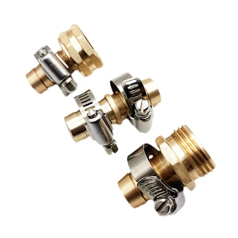 For5/8 Garden Hose Repair Fitting Set Aluminum Alloy Garden Hose with Stainless Steel Throat Clamp