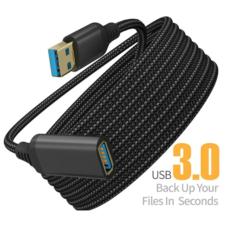 1/2/3M Nylon Braided USB 3.0 Male-To-Female High-Speed Extender Transmission Data Cable Computer Camera Printer Extension 5 Gbps