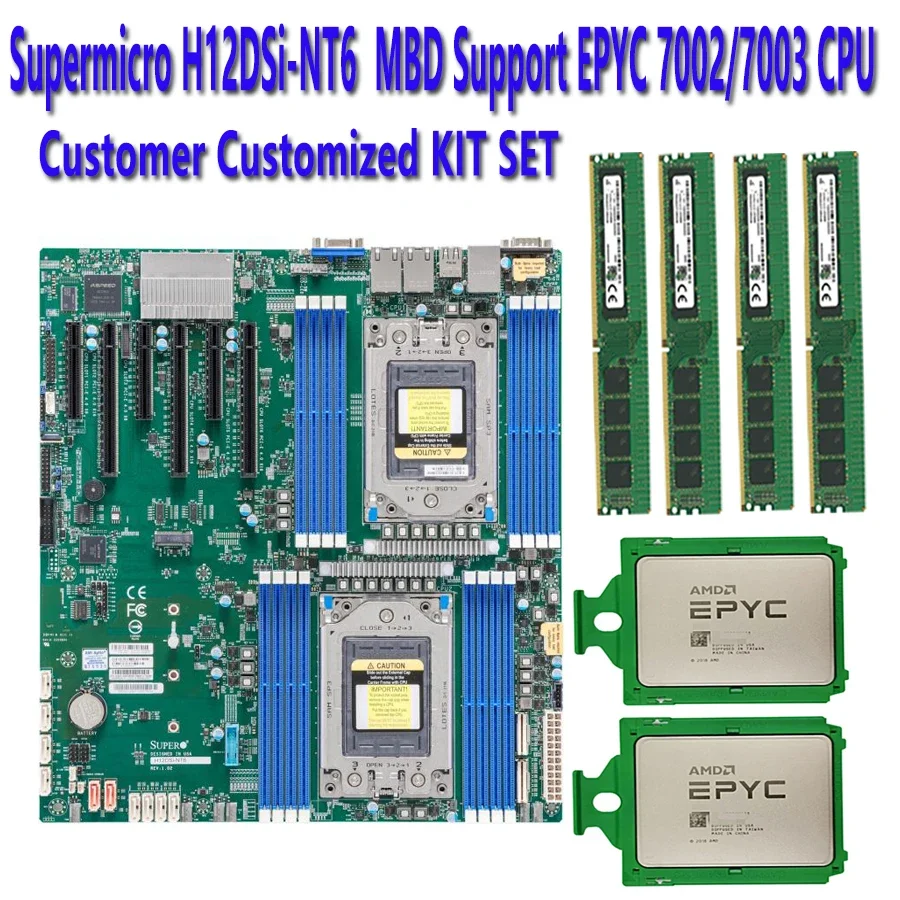 H12DSI-NT6 Rev 2.0 Server Motherboard + 2* EPYC 7453 74F3 7443P 7443 7413 7373X 73F3 7343 7313P 7313 72F3 CPU Processor