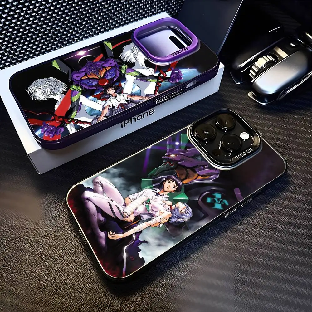 

cartoon A-Anime Evangelions Phone Case For iPhone 16,15,14,13,12,11,Mini,Pro,MAX Black Matte Shockproof Cover