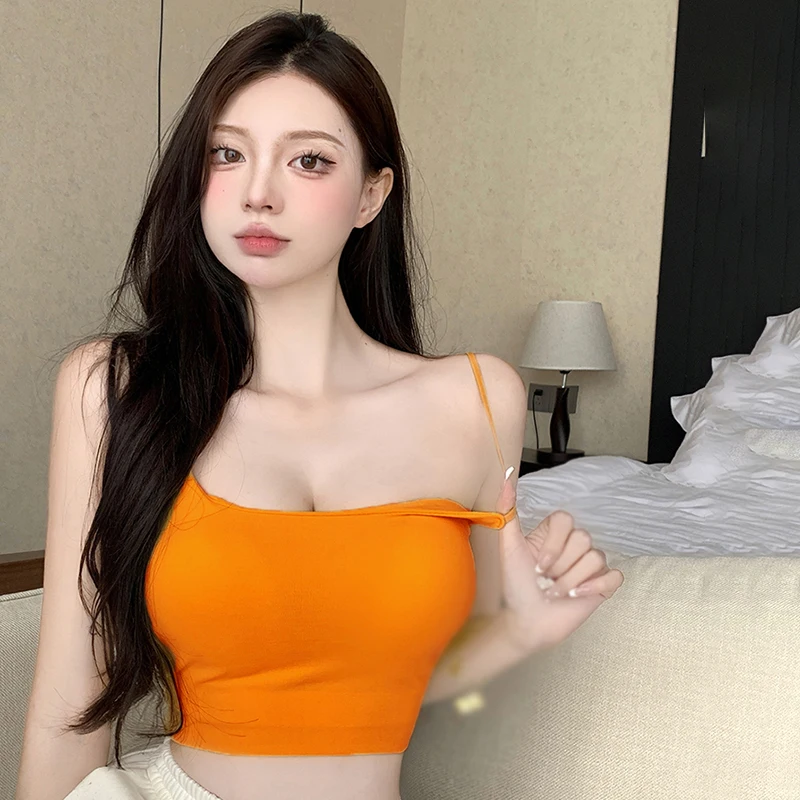 Women\'s Camisole Slim Fit Sleeveless Tank Top Lightweight Crop Top Spagetti Strap Casual Base Shirt