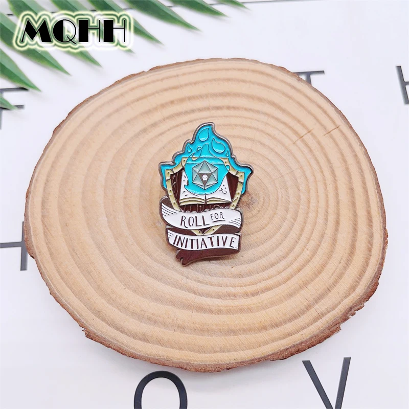 Creative Anime Game Enamel Pins Blue Flame Magic Book Alloy Brooch Badge Personalized Jewelry Accessories Gifts For Friends