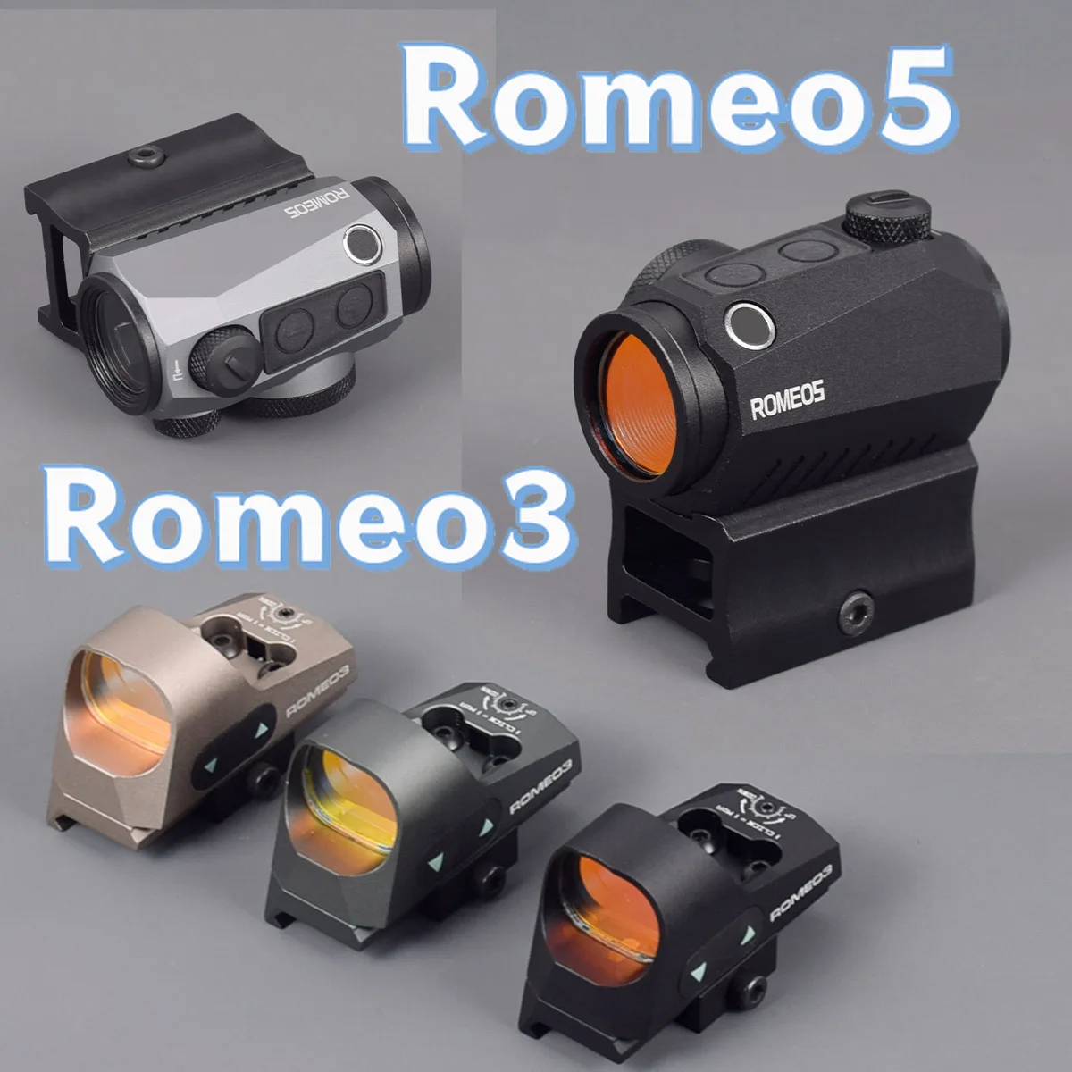 

ROMEO5 ROMEO3 RMR Red Dot Sight Scope Riflescope Holographic Reflex 2 MOA Hunting Airsoft Sight Riser Mount 20mm Rail AR15 HK416