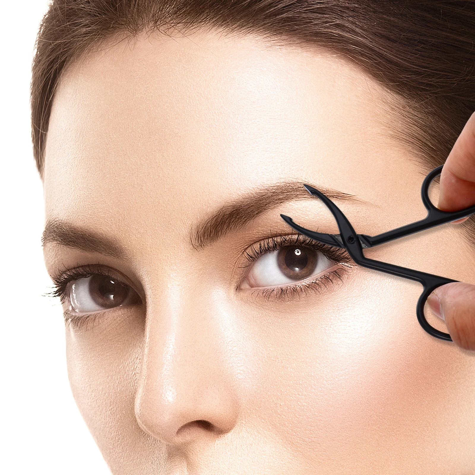 

6 шт., изогнутые пинцеты для бровей из нержавеющей стали, плоскогубцы, триммер для волос в носу, зажим для ножниц, инструмент для удаления волос на лице, формирование бровей