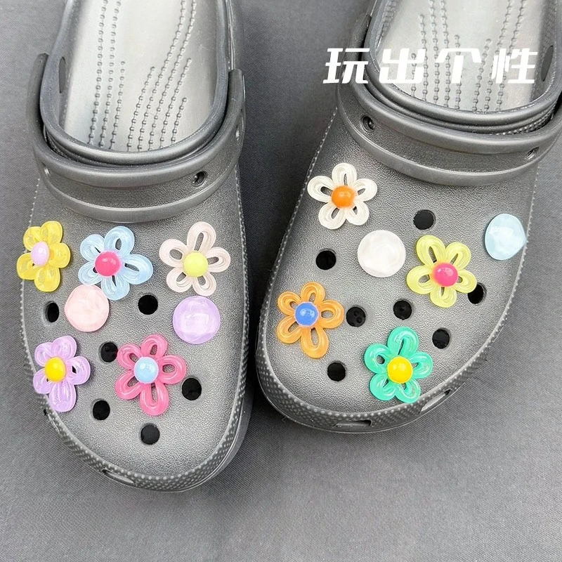 

DIY красочные цветочные подвески для обуви для сабо, модные винтажные сабо, аксессуары, универсальные украшения для обуви ручной работы, готовый продукт