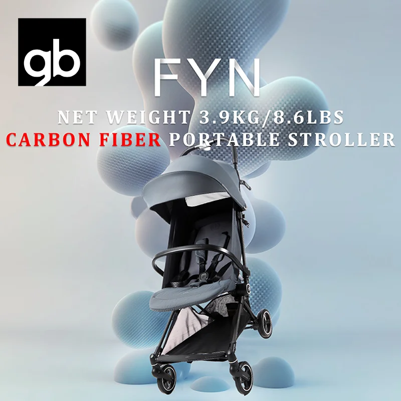 

Gb FYN Carbon Fiber Stroller - Ultra-Lightweight 3.9kg/8.6lbs, One-Hand Fold, Airplane&GT Friendly, with Cargo Basket, Canopy
