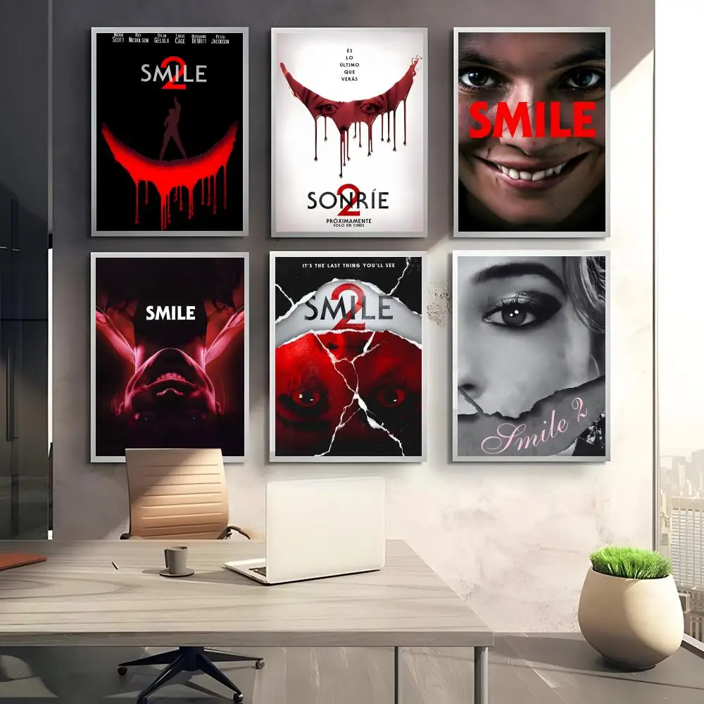 Uncanny Horror Movie Style S-Smile Art Poster Sticky Waterproof Coffee House Bar Room Wall Decor Gift
