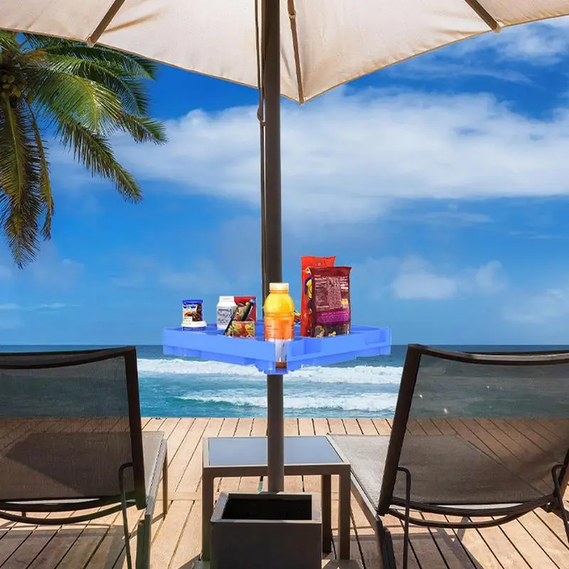 Beach Umbrella Stand Beach Tray With 4 Cup Holders Beach Drink Holder Lightweight Beach Cup Holders Swimming Pool Table Umbrella