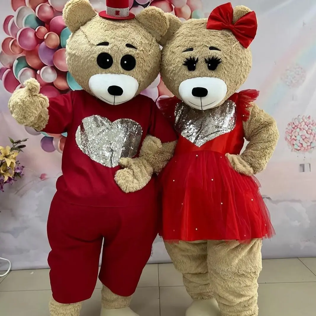 赤いハートのテディベア マスコットコスチューム ドレス インターネットセレブ 漫画 ウォーキングドール 衣装 ハロウィン クリスマス ファンシーな機会に