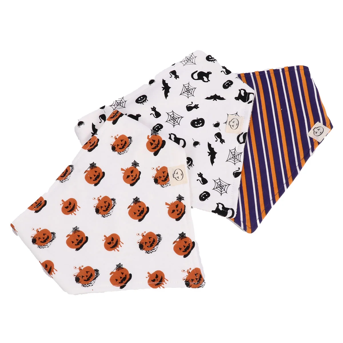 

3 Pcs Baby Teething Bib Halloween Saliva Towel Bibs Cotton Bandana Pure (above 95%)