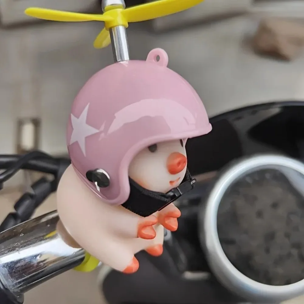 Cute little pig decoration wearing a helmet, pig car figurine, motorcycle and bicycle figurines. image 3