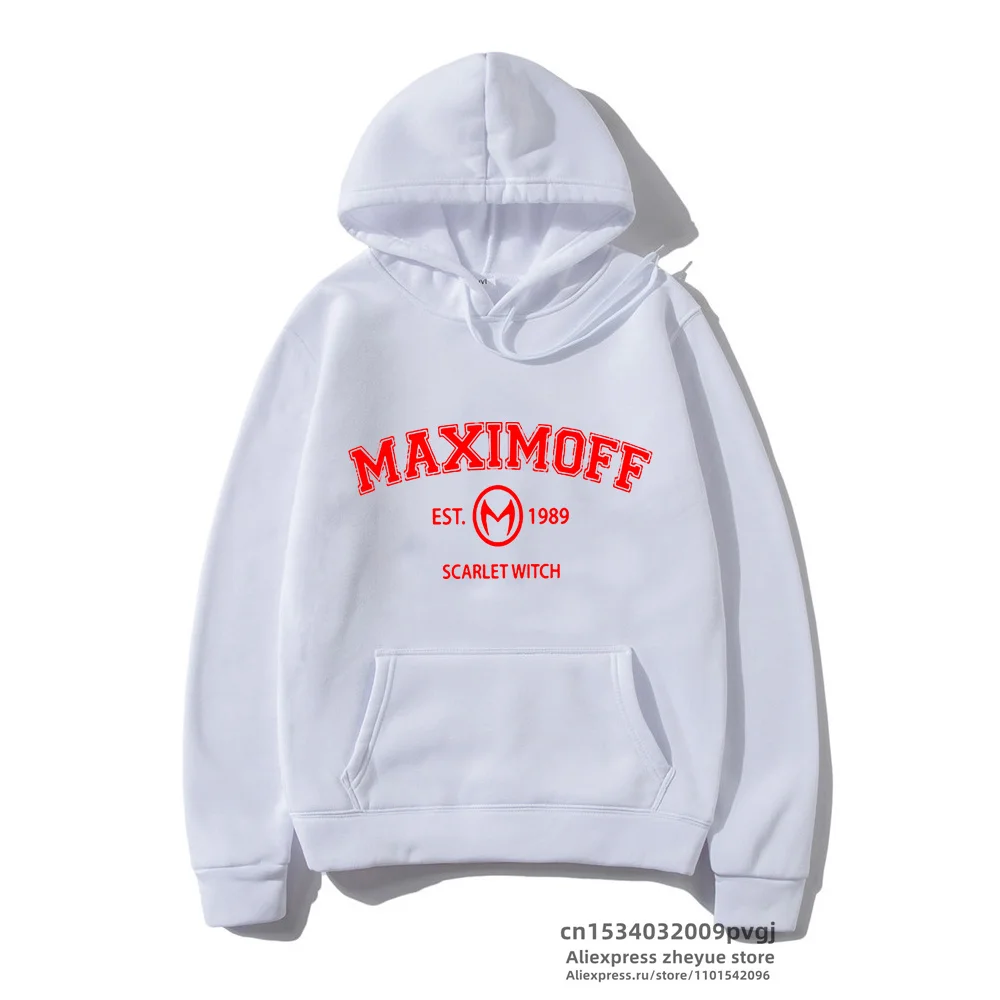 Wanda Maximoff 1989 Vintage Wandavision TV Women Atumn Winter Couple Hooded Hoodies Thick Cotton Fabric Solid Basic Sweatshirts