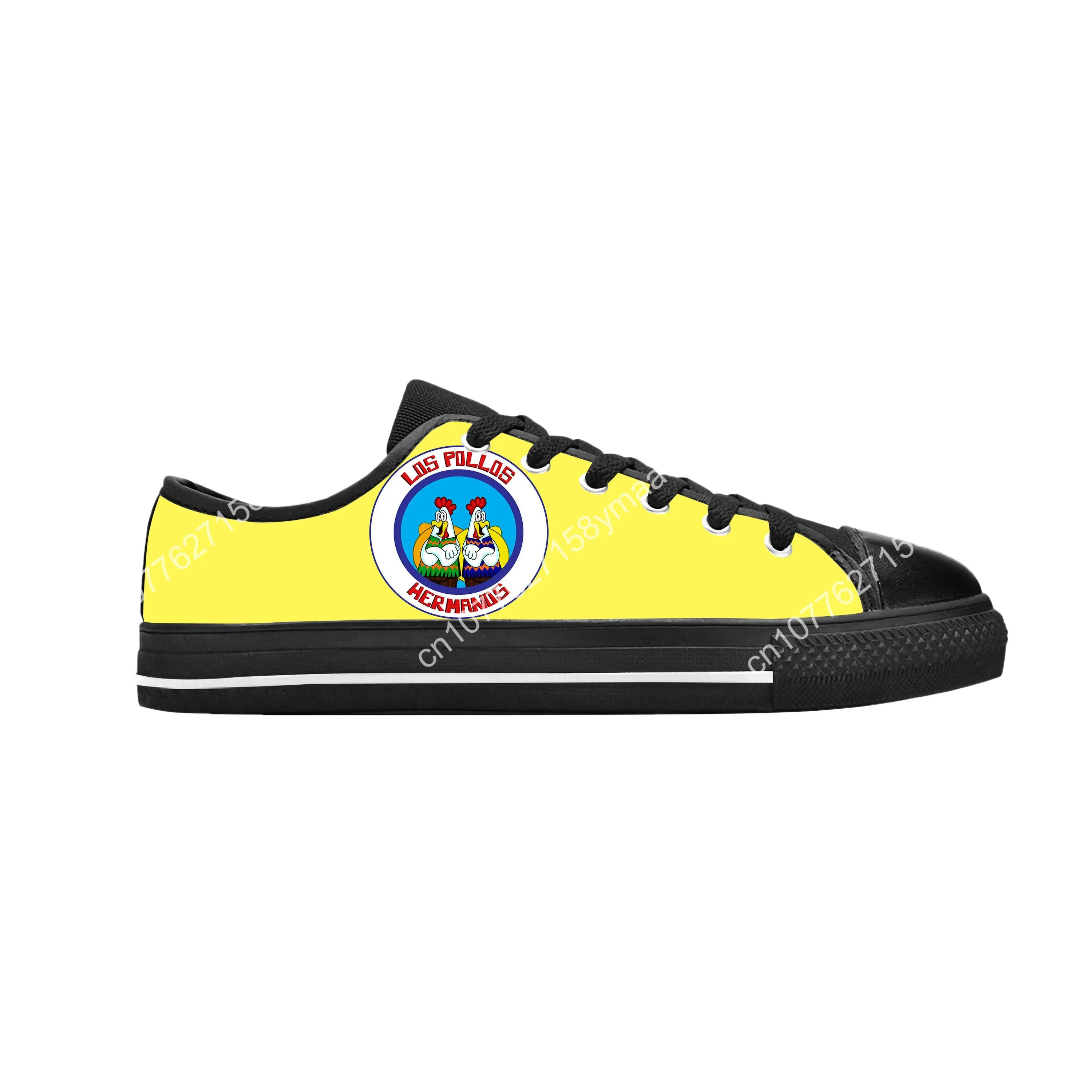 Hot Los Pollos Hermanos Breaking Bad Anime Cartoon Casual Cloth Shoes Low Top Comfortable Breathable 3D Print Men Women Sneakers