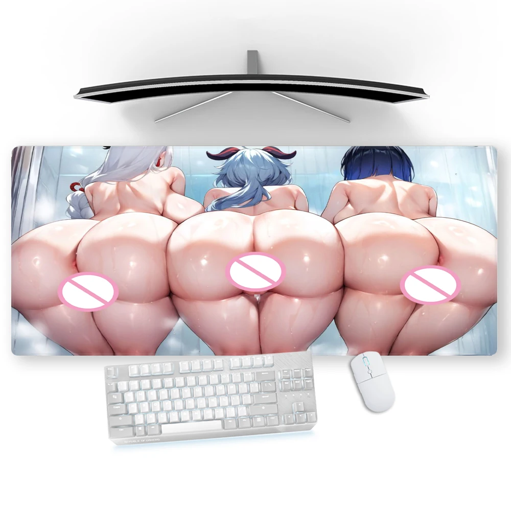 Adult Mouse Pad Uncensored Hentai Big Ass Anime Butt Mousepad Lewd Anime Girls Nude Gaming Mouse Mat NSFW Gamer Table Mat Sexy