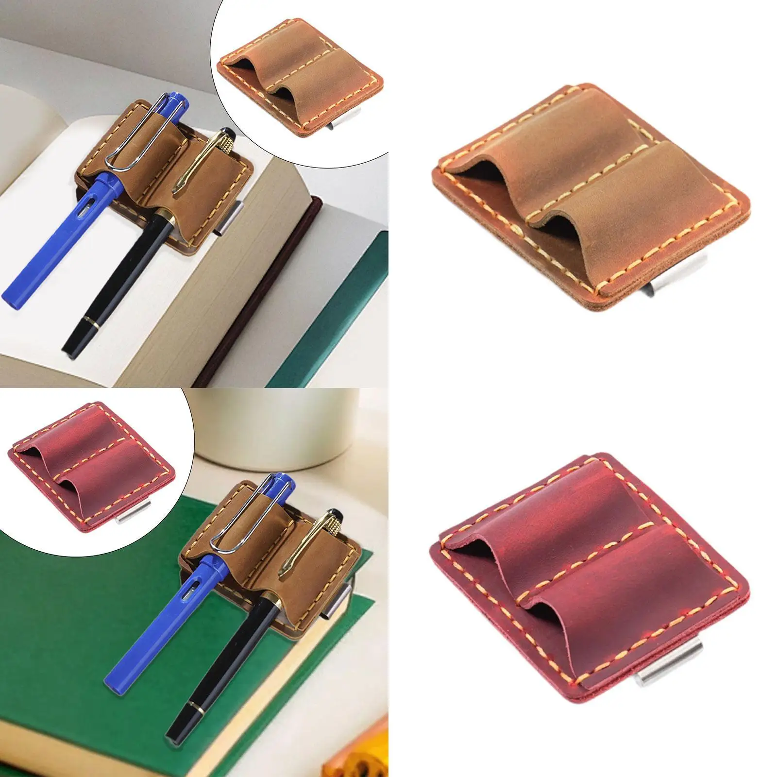 Portapenne doppio per notebook con clip in metallo dal design retrò per diari