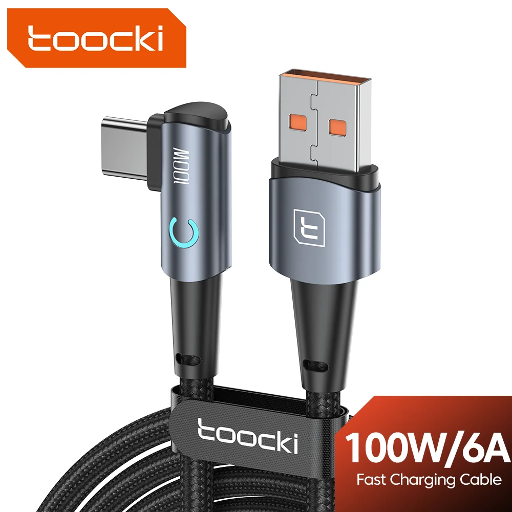 Toocki 6A USB A To Type C Cable PD Fast Charging Charger Cable Data Cord For Macbook Huawei Xiaomi POCO Samsung USB-C Cable 3M