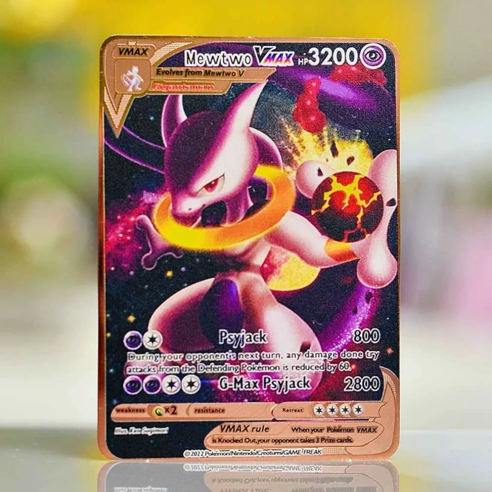 Carte Pokemon Metallo Pokémon Lettere Oro Tcg Charizard Vmax Dragonite Gx Mario Vstar Anime Card Party Giochi da tavolo Giocattoli per bambini Regalo