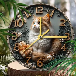Persian Cat Decorative Pet Clock Perfect Memorial Gift for Cat Lovers, Ideal for Home Décor  Pet Stores, Great Christmas Present