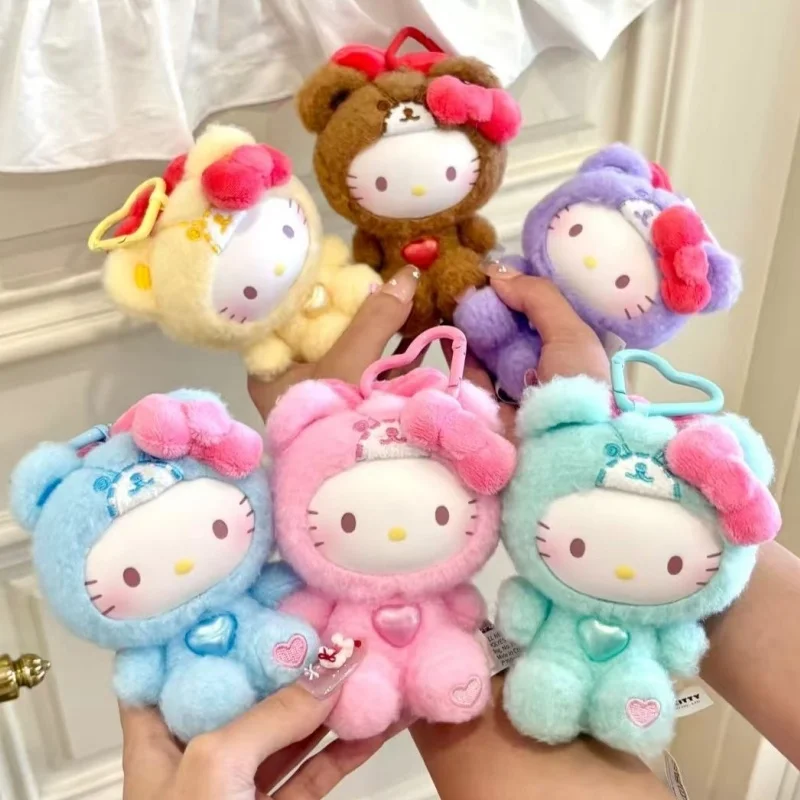 

Оригинальная новая пижамная серия Hellokitty Teddy, глухая коробка, плюшевый кулон, брелок, виниловая фигурка, игрушка, подарок на день рождения для детей, Хэллоуин