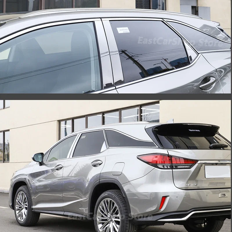 For Lexus RX 300 350 450h 2016-2021 Car Stainless Steel Middle Central Column Window Trim B C Pillar Chrome Sticker Accessories