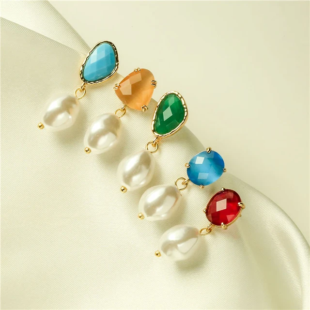 Earrings Stone Color Earrings Women Handmade Stone Earrings Hand Made Stone Hoop Earrings Aliexpress