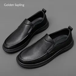 Golden Sapling Business Men's Casual Shoes Genuine Leather Male Flats Leisure Formal Wedding Loafers Fashion Party Men Moccasins