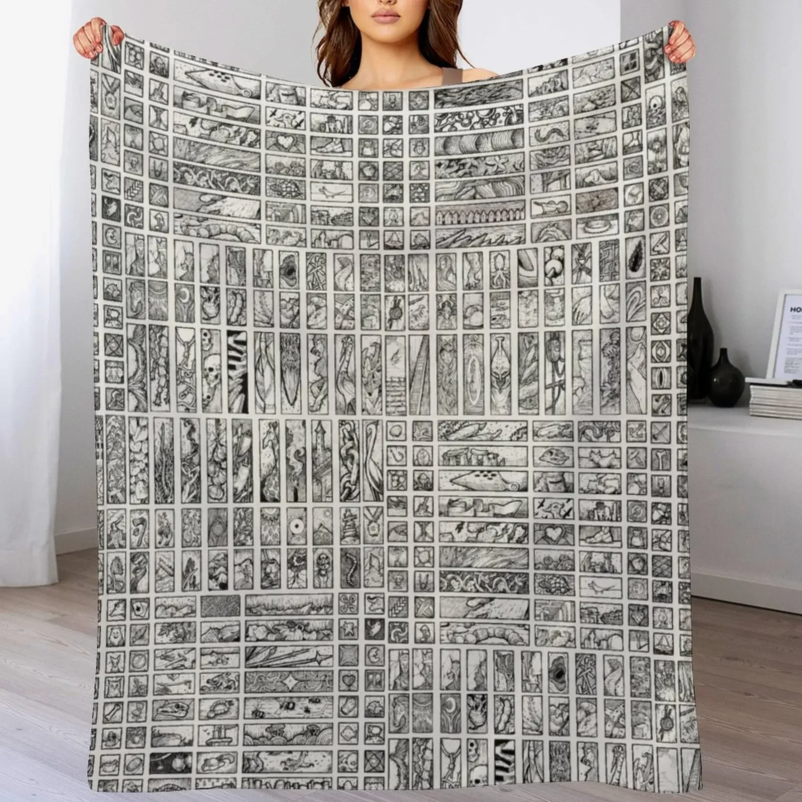 

Thought Train - Cross Pattern Throw Blanket Stain Resistant Cozy Warm Blanket