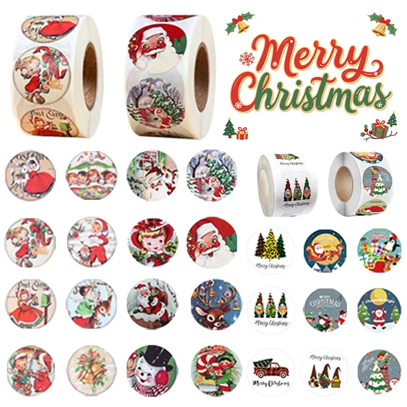 2026 Christmas Stickers Santa Claus Snowman Removable Sticker Christmas Gifts Decals Stickers Decor for Home Xmas Party Supplies