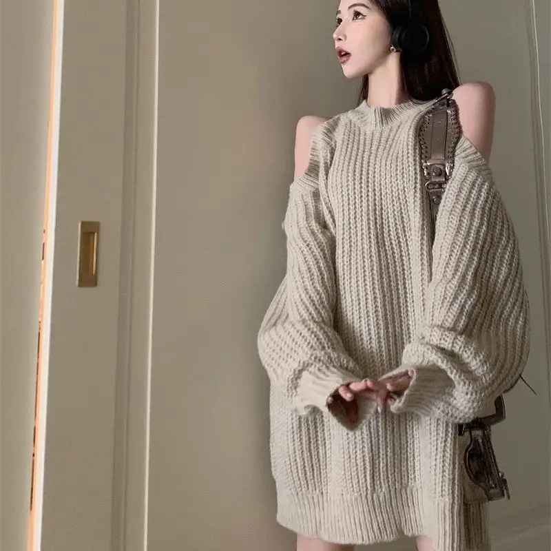 

Свитера Джемперы Пуловеры Женские большие вязки в рубчик Полумолния Обычная спортивная игровая уличная одежда Представление Активный простой