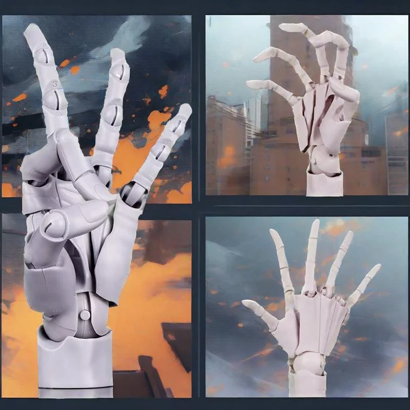 1:1 신형 가샤폰 캡슐 토이 관절 가동 손바닥 모델 예술적 프리미티브 기계 팔 피규어 데스크탑 장식 어린이 선물