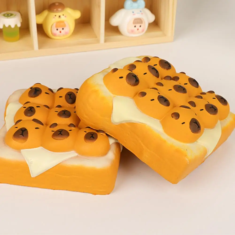 Cute Capybara Toast Bread Slow Rising Squeeze Toy Pop Bubble Stress Relief Squishy Toys for Kids Capybara Stress Relief Toys