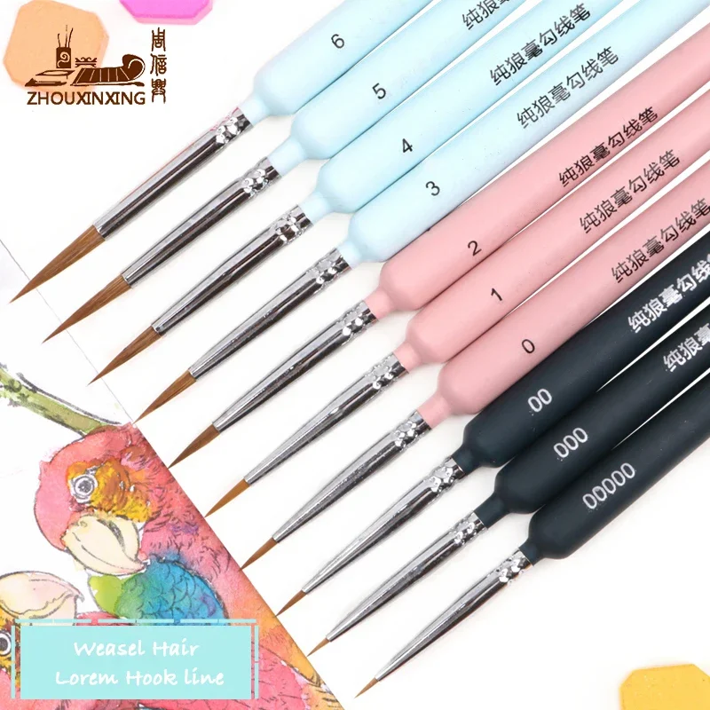 10 pcs set Hook line pen watercolor soft hair oil painting extra fine weasel hair Hand Painted brush gouache acrylic painting