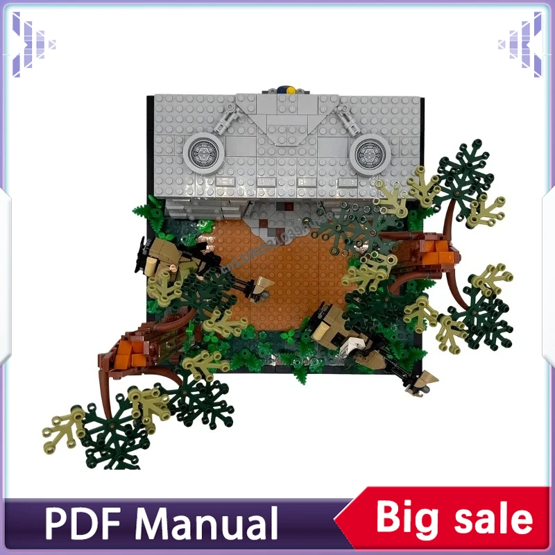 

Jungle Bunker Complex & Speeder Chase MOC Construction Bricks, Green Base Alternative Model For Hobbyists Display