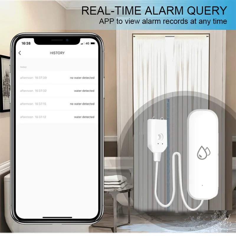 Tuya inteligente wifi zigbee sensor de vazamento de água alarme detector de água sensor de vazamento de inundação app controle remoto sistema de alarme de segurança