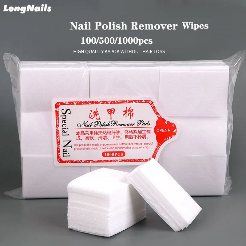 Nail Cotton Polish Remover Wipes Gel Clean Manicure Napkins Lint-Free Wipes Cleaner UV Gel Polish Paper Pads Towel Nail Tool#V