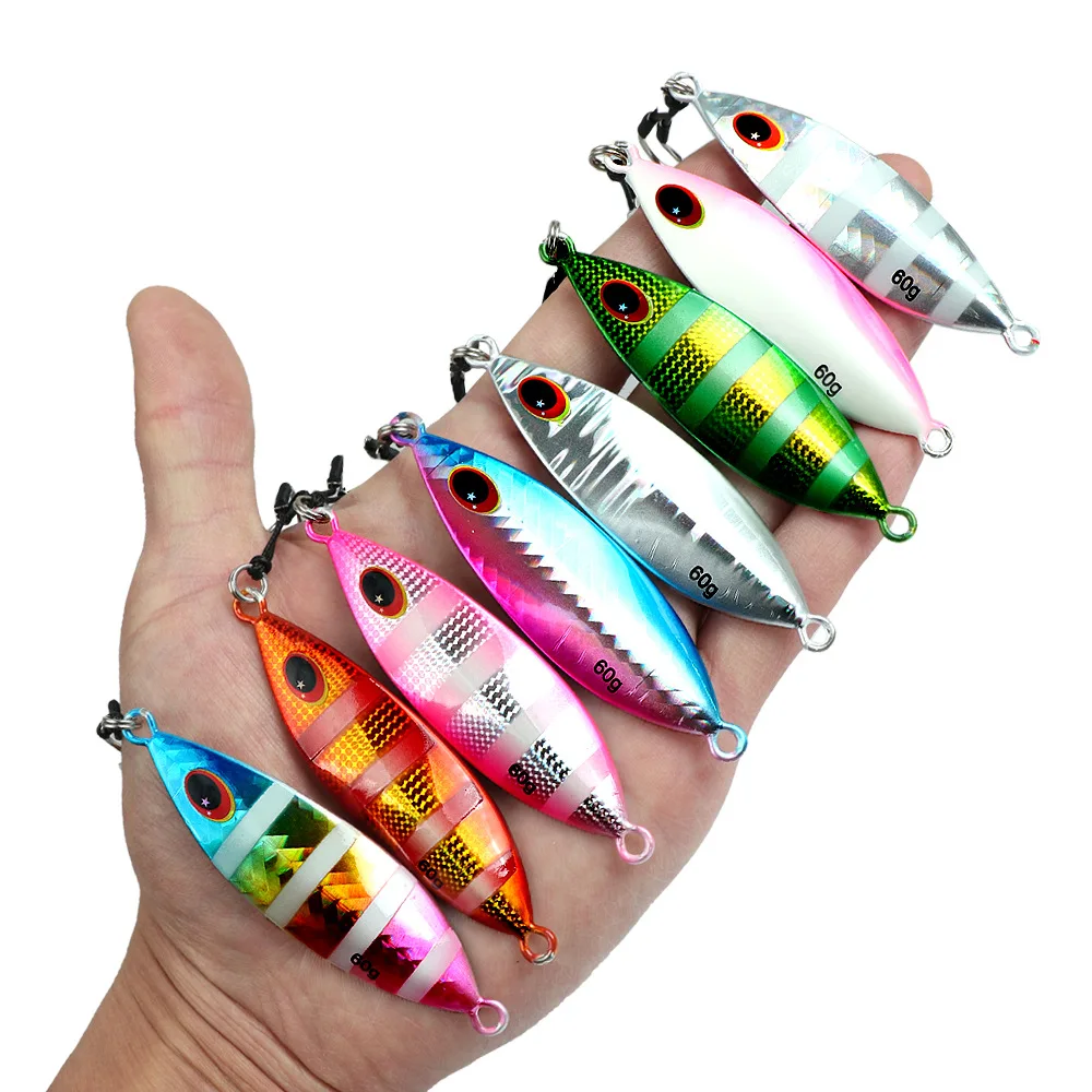 Micro Jigging Slow Pitch Lure Vertical 10g 20g 30g 40g 60g Hard Bait Jig Shore Slow Metal Jig Lure for Sea Bass Fishing Tackle - view 2