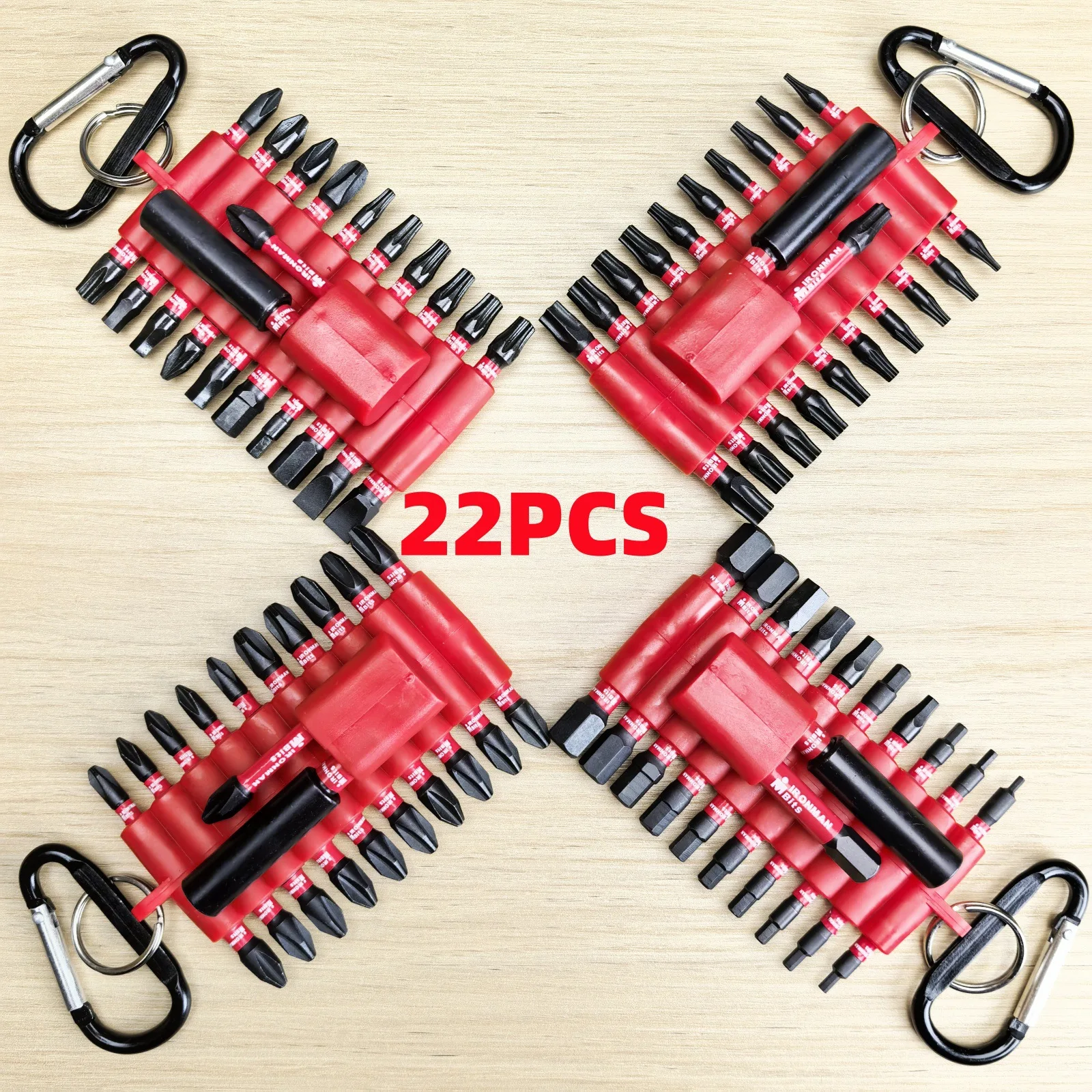 22-Piece/ser of Industrial-Grade Strong Magnetic S2 Alloy Steel Screwdriver Bits Suitable for Furniture Assembly All Repair Work