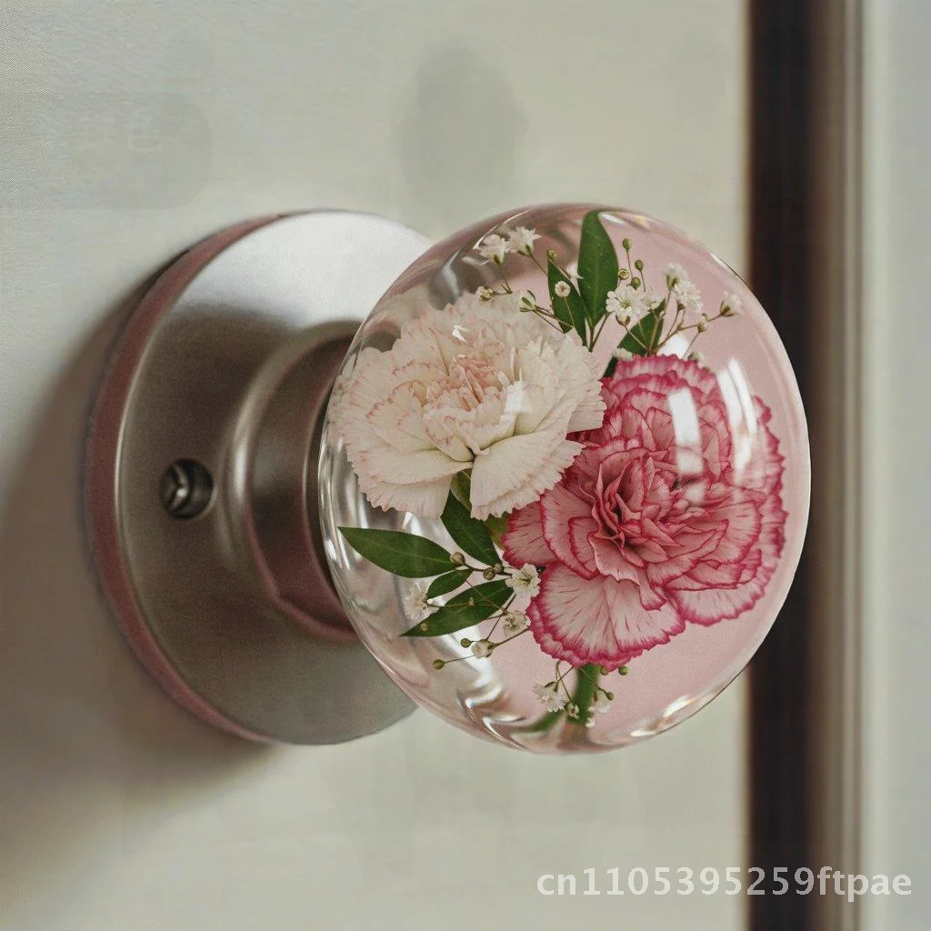 Resin Embedded Decorative Door Handle Unique Craft Design with Colorful Sequins And Themes for Home Decor