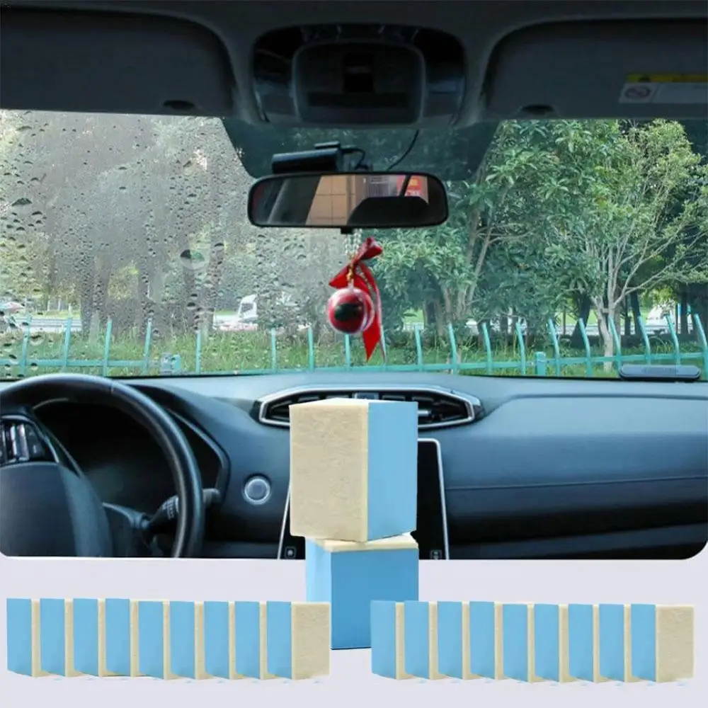 

20 шт., губка для чистки масляной пленки для автомобильного стекла, аксессуары для удаления пыли, полировальные губки, шерстяная фетровая щетка, инструмент для удаления масла