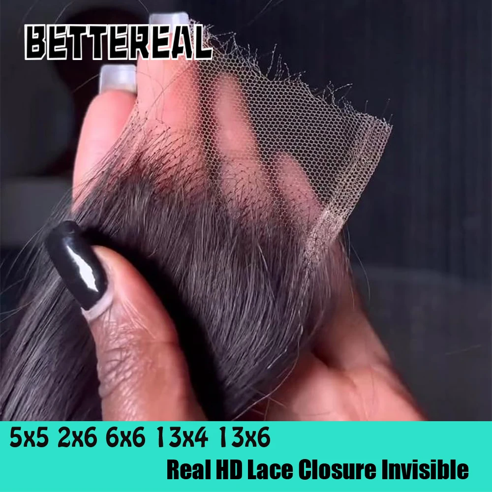 100% Real HD Lace Closure 2x6 Kim HD Lace Human Hair Closures Remy Hair Pre Plucked 5x5 6x6 13x4 13x6 HD Lace Frontal Closure
