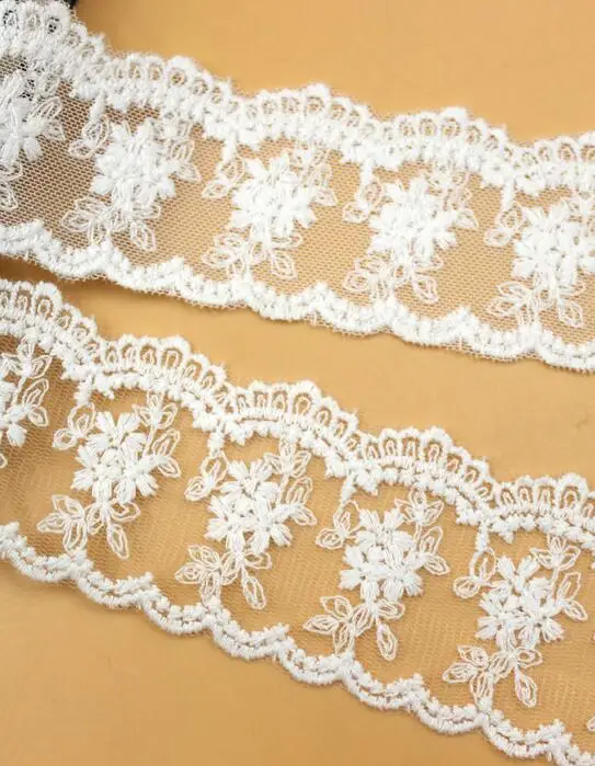 15 Yards/Lot ,DIY Hand Sewing Materials Accessories Lace Wide 4.5cm Cotton Embroidery.RS1365