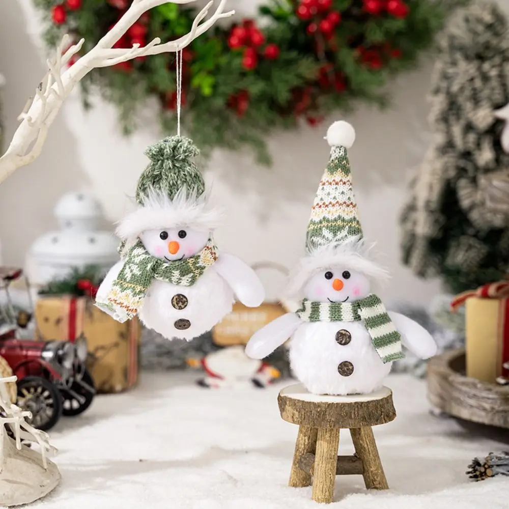 Bonhomme de neige brillant de dessin animé de Noël, beurre, ornement de bonhomme de neige Shoe, vert, mignon, festival, jouets en peluche