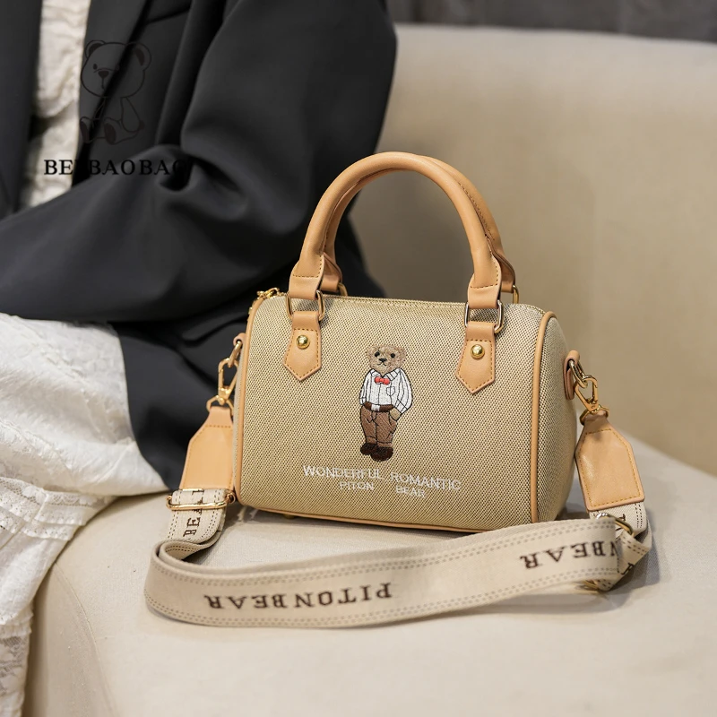 Beibaobao Women's Bags 2024 Summer Cartoon Bear Pattern Single Shoulder Bag Daily Commuting Pillow Bag Small Handbags Crossbody