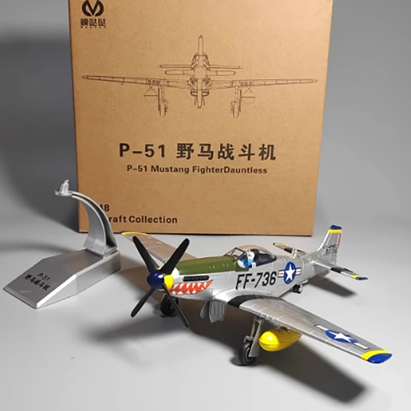 Diecast 1:48 Scale P51 P-51 Mustang fighter Alloy Finished Aircraft Simulation Model Toy Souvenir Gifts For Adult Boy